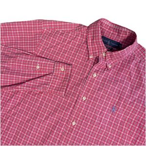 RALPH LAUREN Pink Multicolor Plaid Classic Fit Long Sleeve‎ Button Up Shirt L